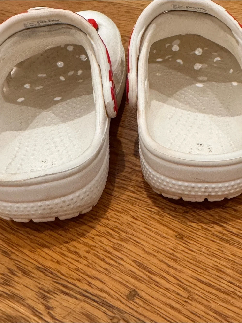 CROCS Disney Minnie Mouse White Kids' Clogs, Red Polka Dot Bow Sz 7C